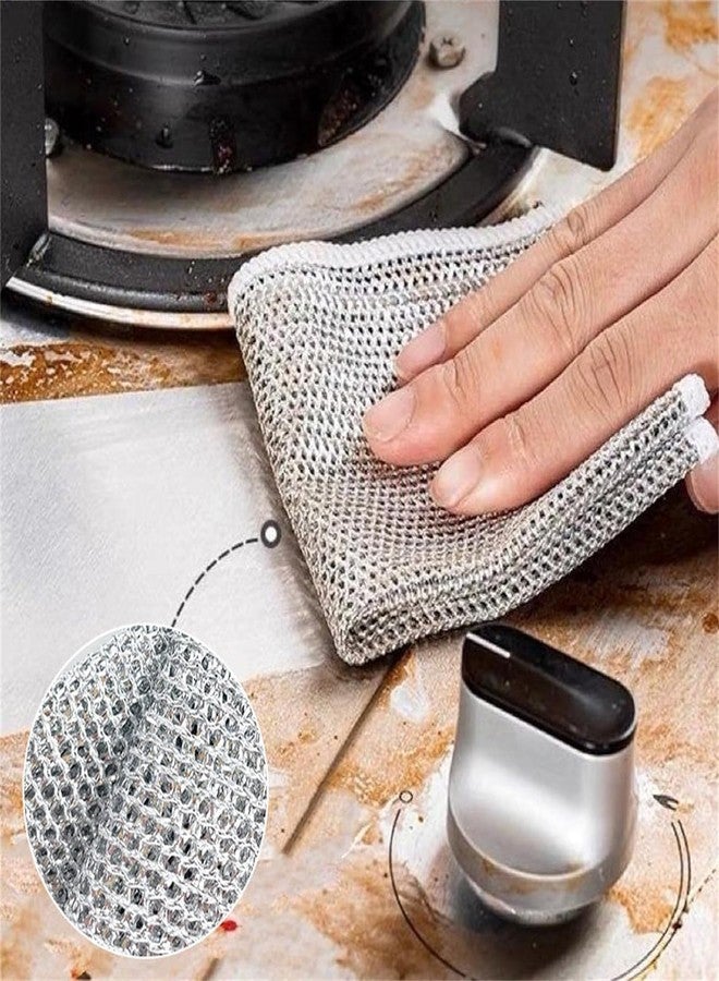 AEKDO Kitchen Towel Multipurpose Wire Dishwashing Scrubber for Utensils Multipurpose Dishwashing Easy Rinsing Reusable Wire Cleaning Supplies for Kitchen, Sinks, Pots (2) - Image 3